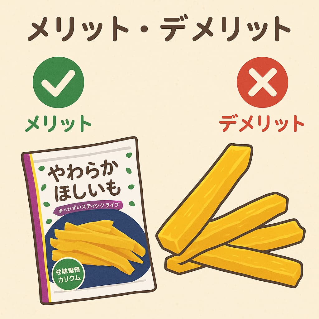 やわらかほしいもスティックタイプのメリット・デメリット｜ダイエット中のおやつレビュー