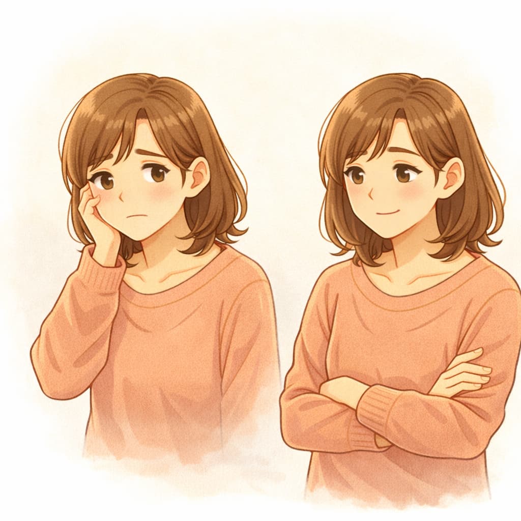 ダイエット方法が合う人と合わない人を表現した女性のイラスト。