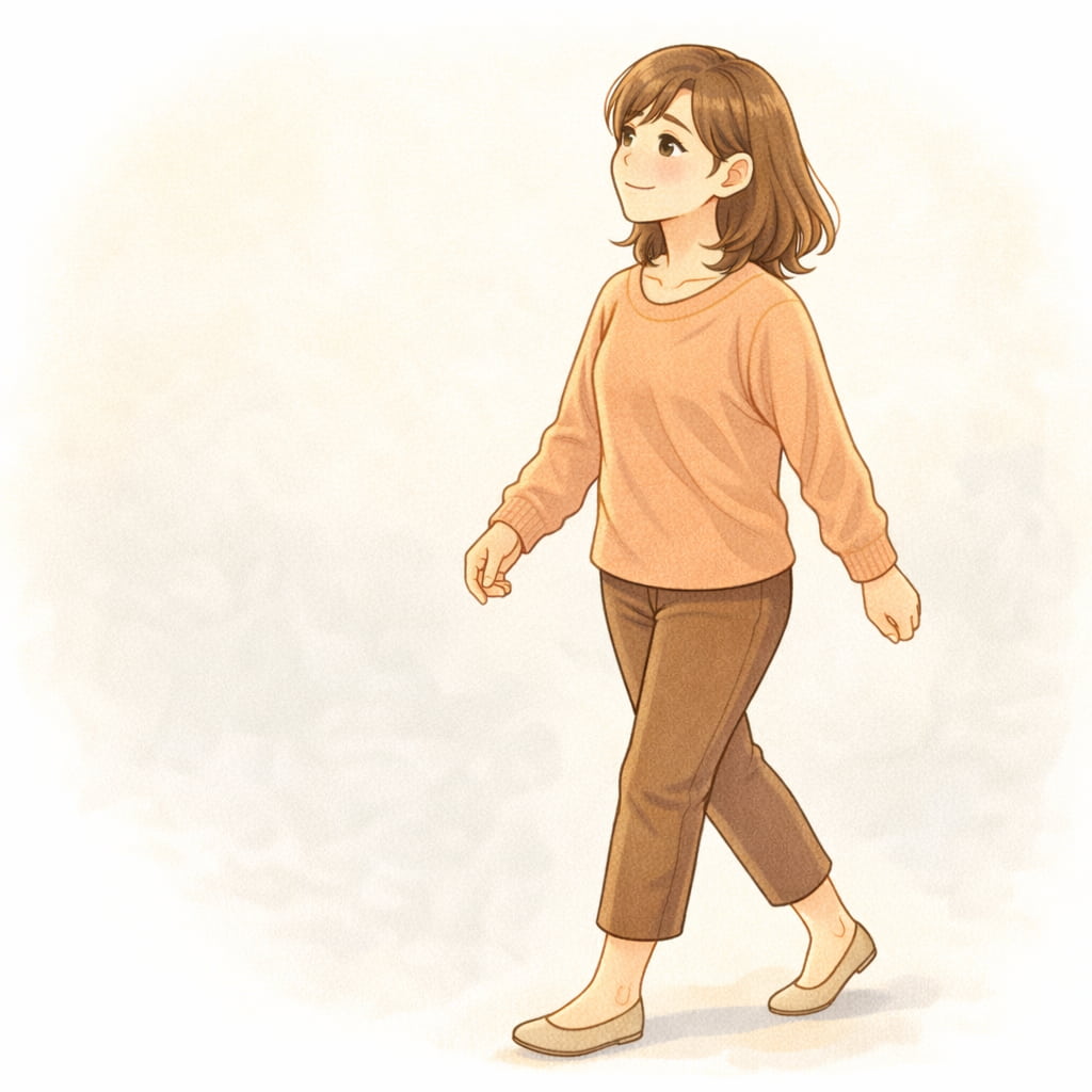 無理のないダイエットを続けていこうとする女性のイラスト。