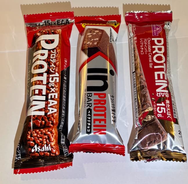 プロテインバー3種類の写真
