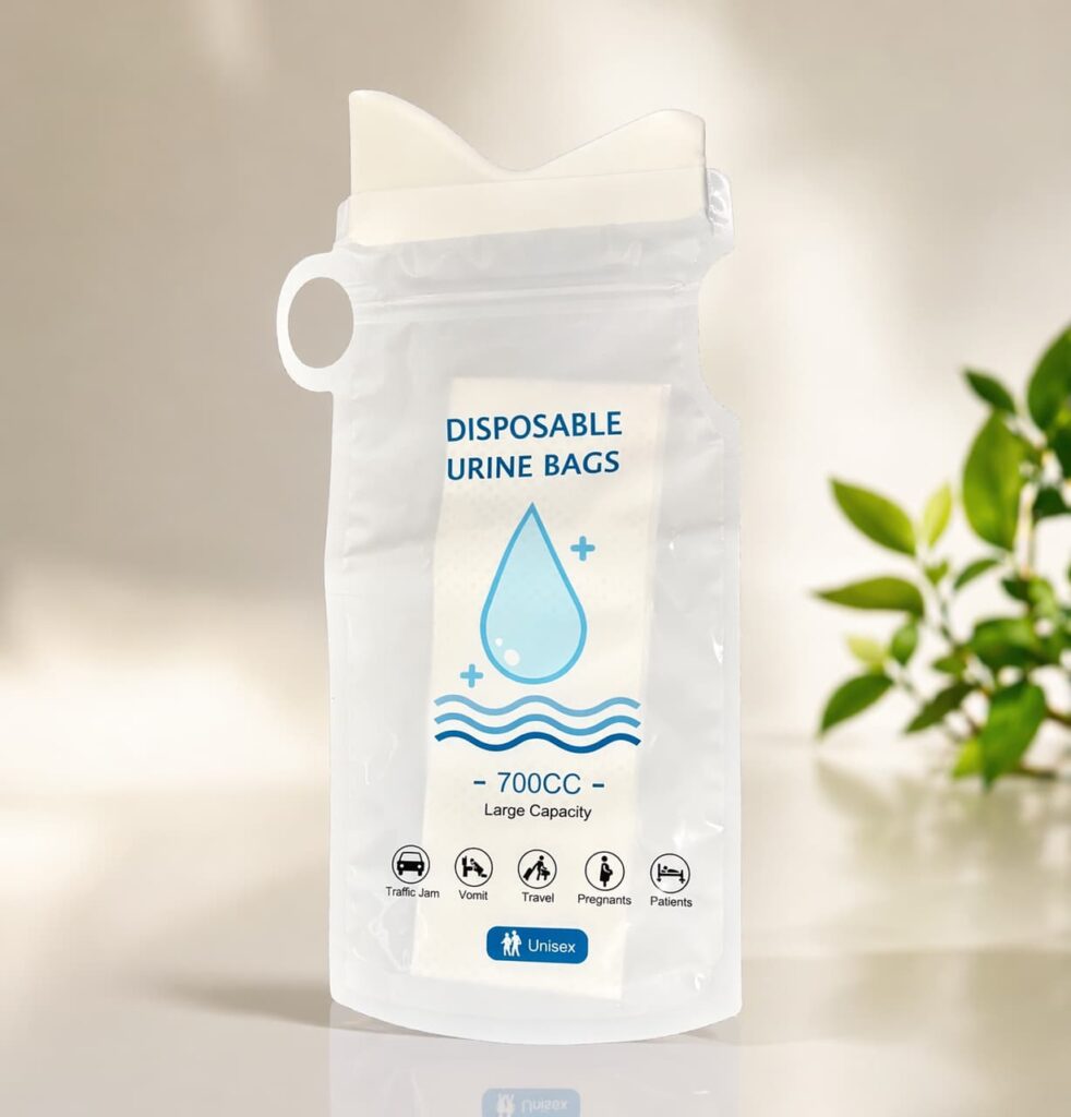 持ち手付きで使いやすい700mlの携帯トイレの外観