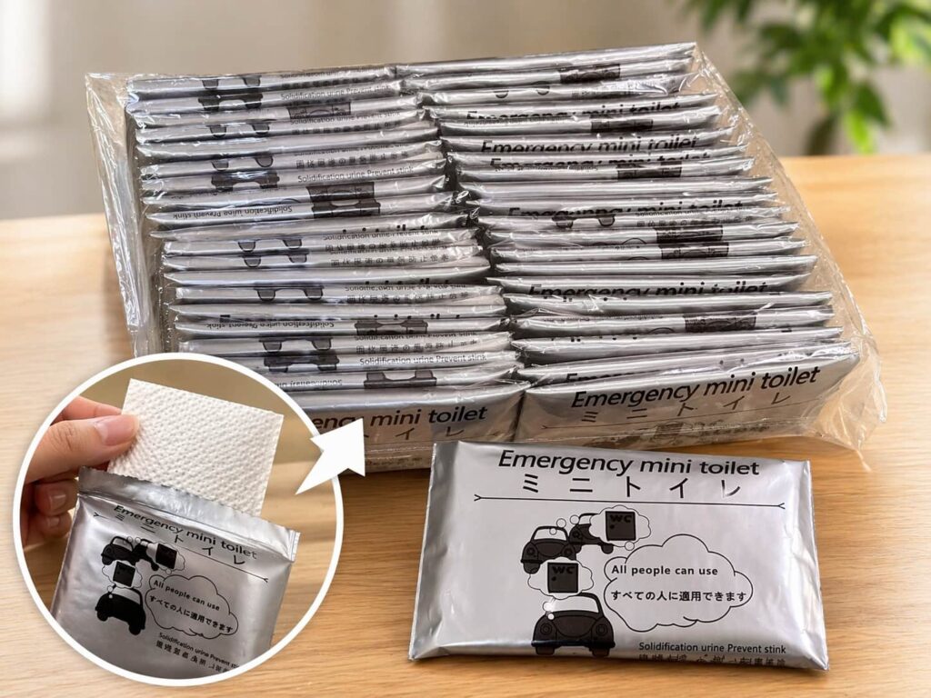 携帯トイレ40個セットのまとめ買いと個包装の状態