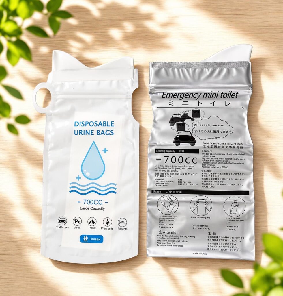 2種類の容量700ccの携帯トイレの外観