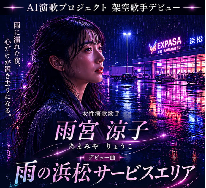 架空のAI歌手(女性)のポスターの画像